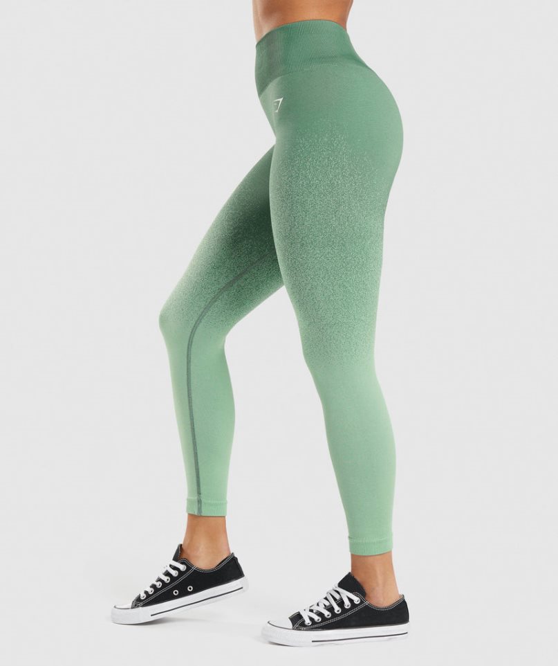 Women's Gymshark Adapt Ombre Seamless Leggings Green | CA 5187DA